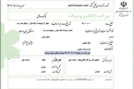 برات الکترونیک زنجیره تامین مالی رونمایی شد